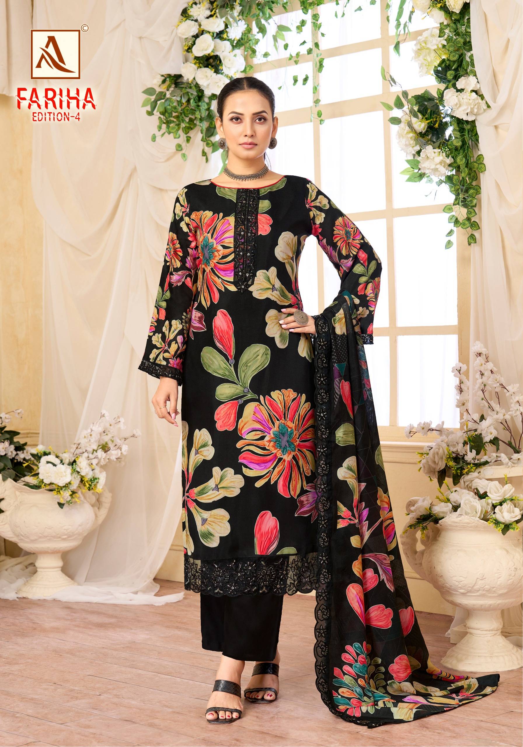 FARIHA VOL-4 By Alok Suit 01 To 08 Series Beautiful Festive Suits Stylish Colorful Fancy Casual Wear Maslin Dresses At Wholesale Price